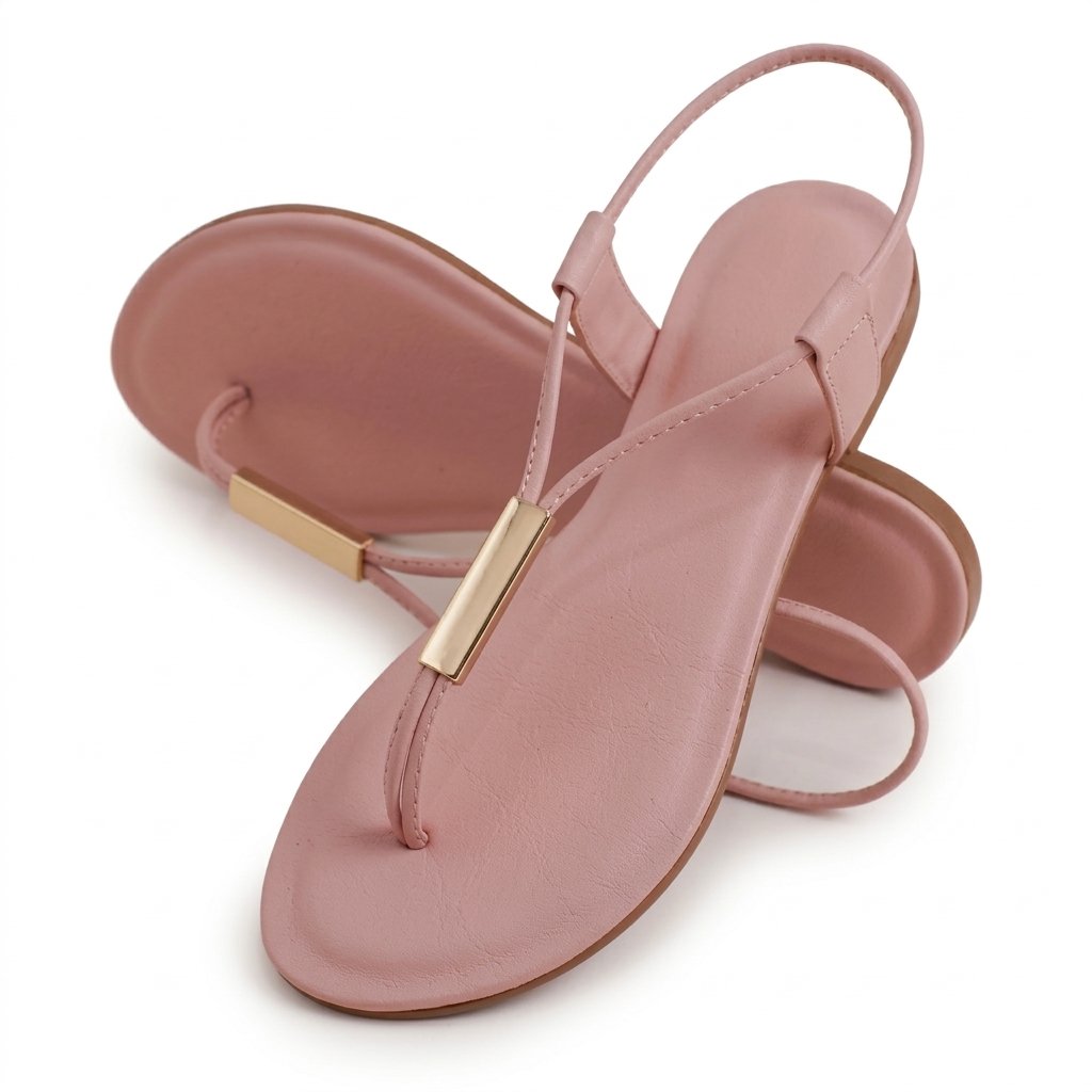 Aura Gold-Accent Thong Sandal