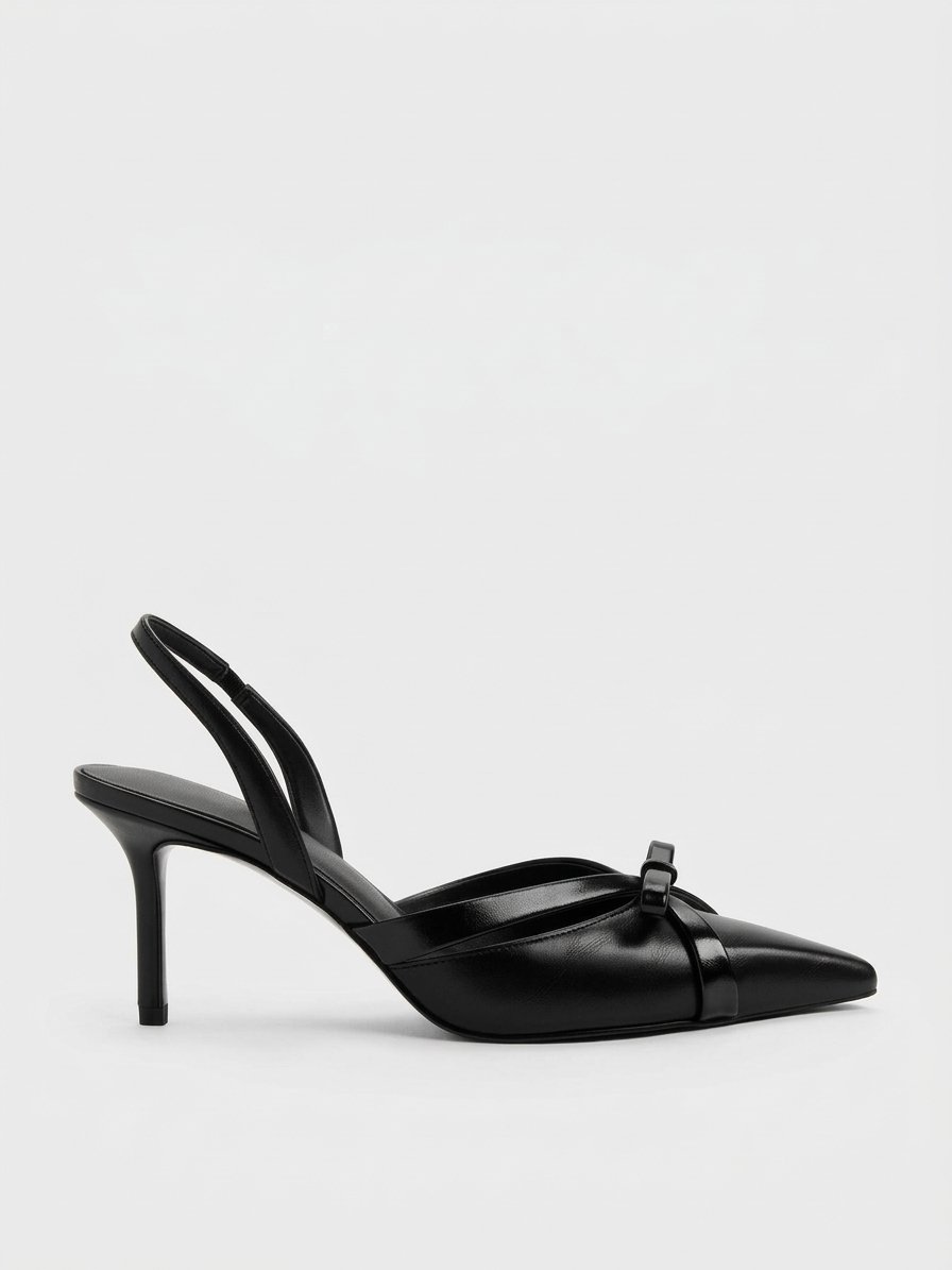 Gloss-Bow Crossover Heels