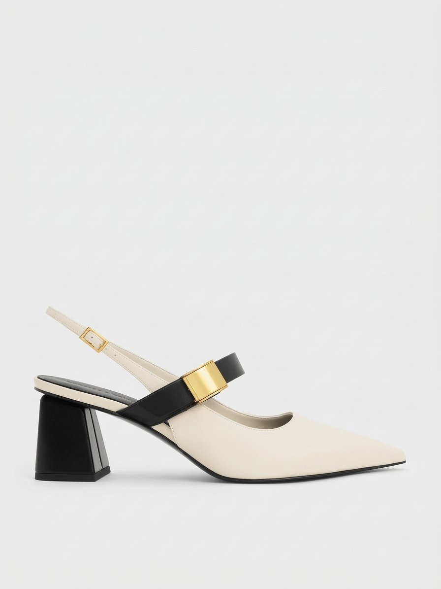Gold-Accent Bicolor Mary Jane