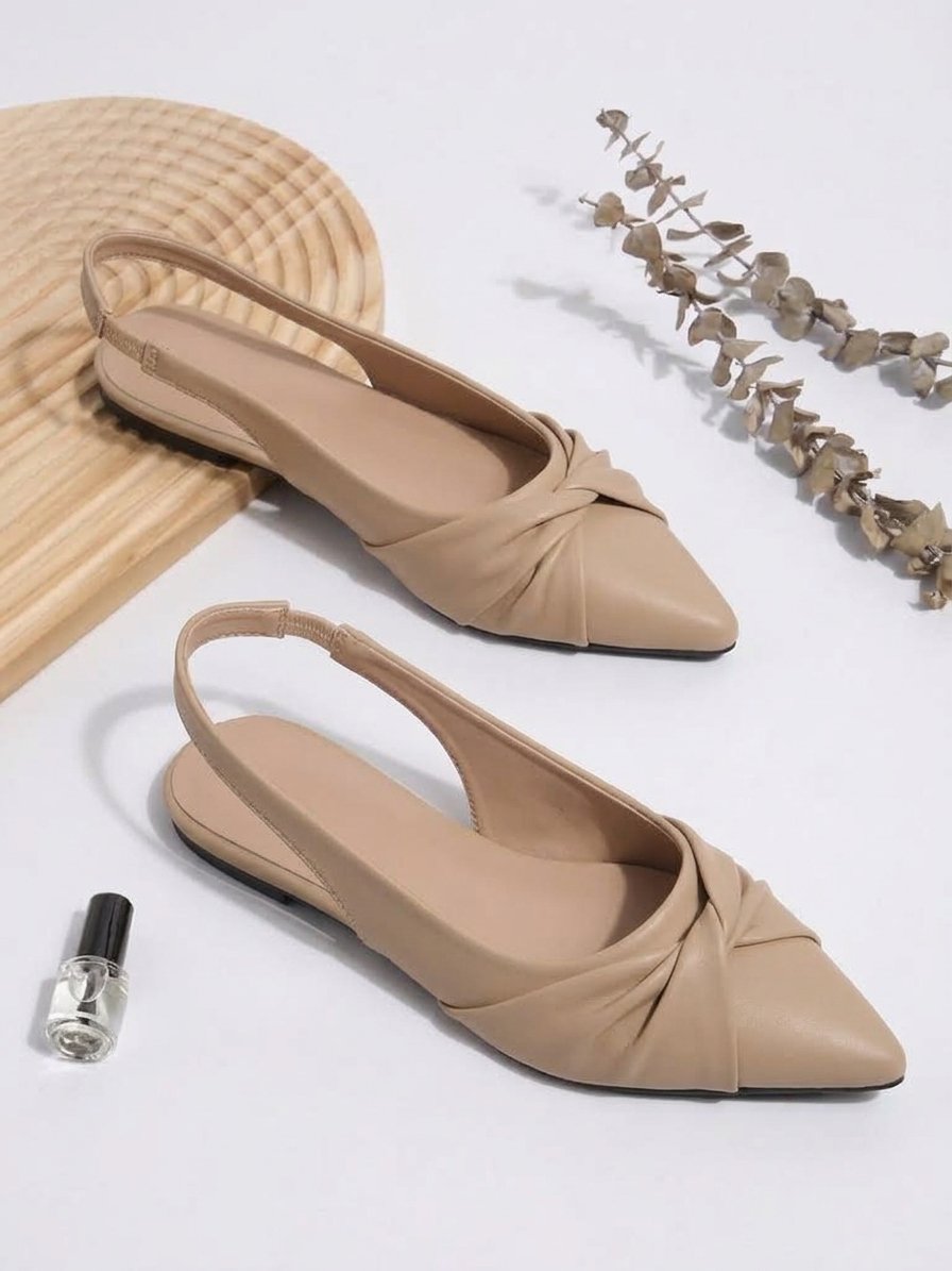 Knot-Front Pointed Slingback