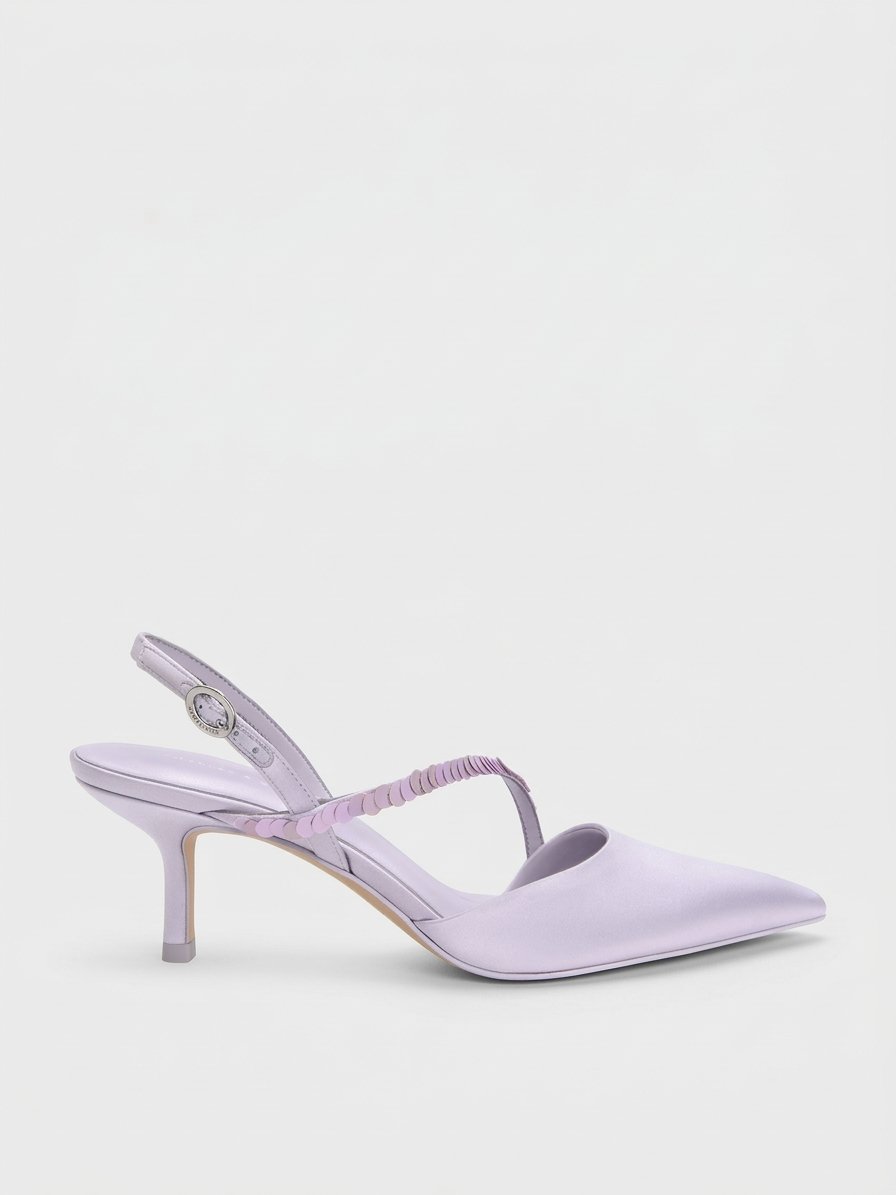 Lavender Satin Slingbacks