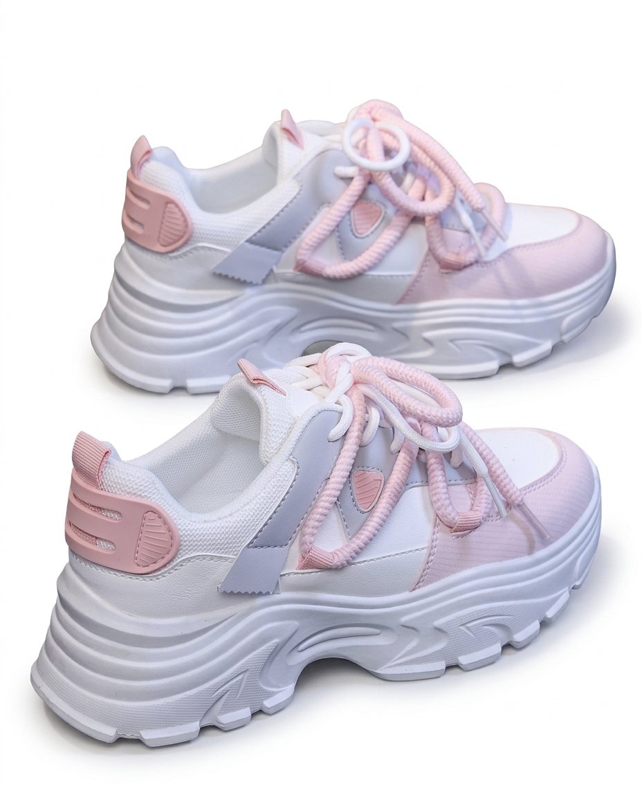 Pink Chunky Casual Sneakers
