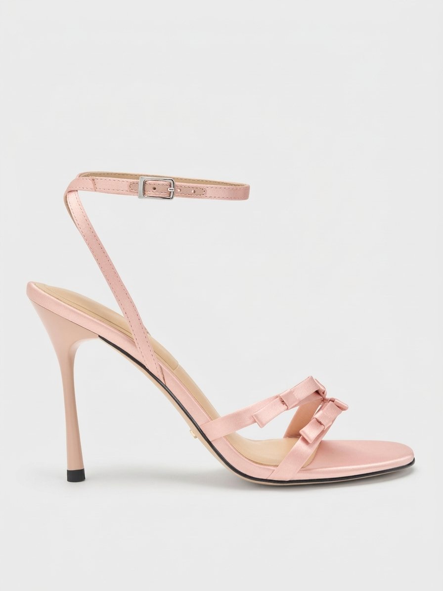 Pink Satin Bow Heel